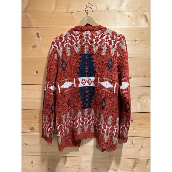Ally Mae Southwestern Tribal Aztec Soft Acrylic Open Front Cardigan Sweater L - Picture 5 of 5